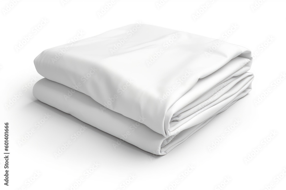 Stack of clean whitebed sheets , ai generative Stack of clean whitebed sheets , ai generative