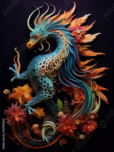 Dragon paper art style © Absent Satu
