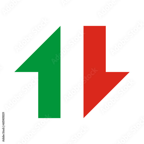 Free Download Green Red Split Mini Arrow Icon - GFXLoad