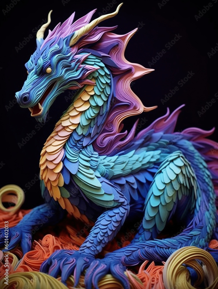 Dragon paper art style Dragon paper art style