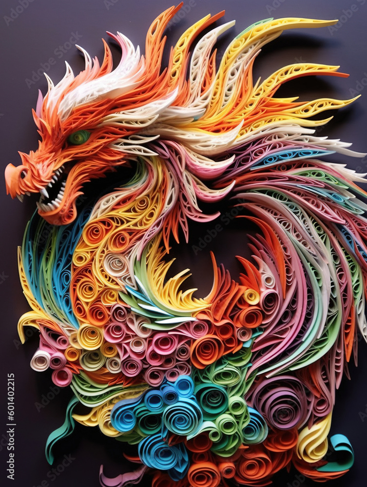 Dragon paper art style Dragon paper art style