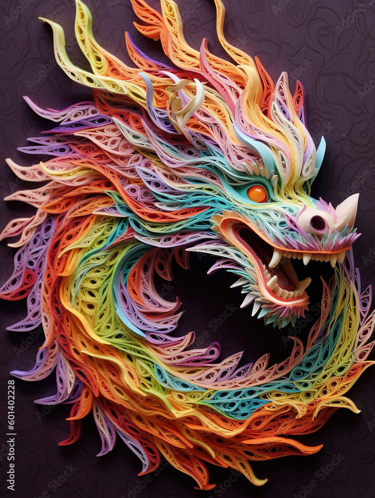 Dragon paper art style