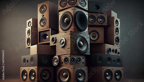 A stack of loudspeakers
