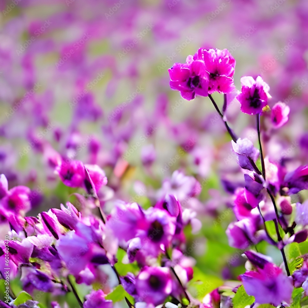 Beautiful purple flowers in the spring.Generative AI