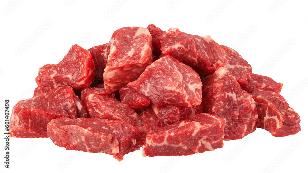 meat, beef, isolated on white background, full depth of field