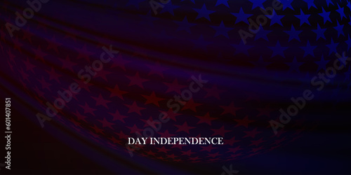 Illustration with American flag, USA national symbol, chaotic banner