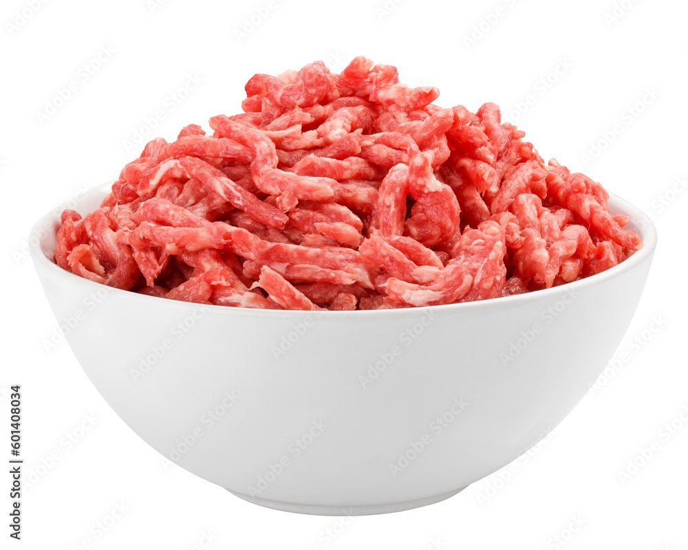 minced meat, pork, beef, forcemeat, isolated on white background, full depth of field minced meat, pork, beef, forcemeat, isolated on white background, full depth of field