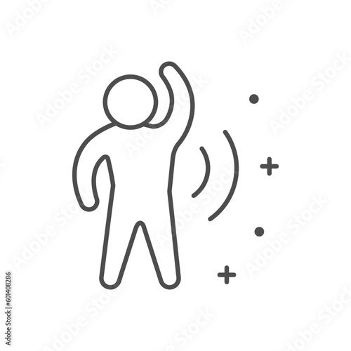 Home fitness line outline icon
