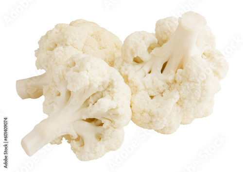 cauliflower isolated on white background, full depth of field