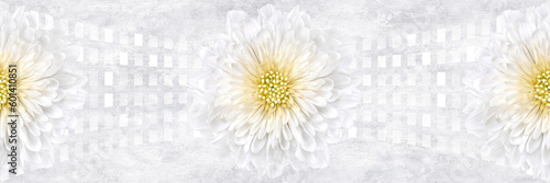 white flower repeating pattern, beauty daisy romance baclground, digital print wallpaper design