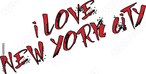 I Love New york City Text sign illustration on White backgraound