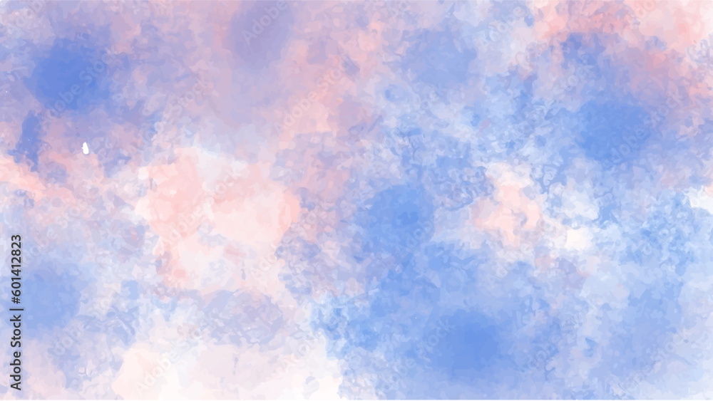 Abstract blue and pink watercolor background.Hand painted watercolor. vector