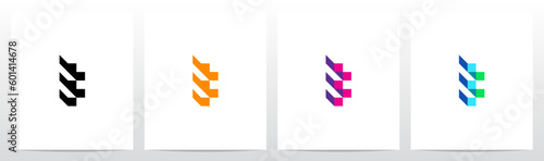 Stairs Block Geometric Abstract Letter Logo Design I