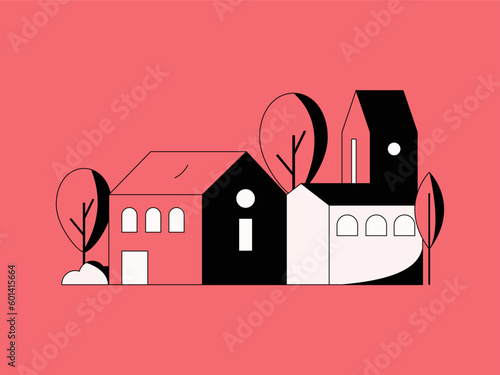 House building vector concept operation hand drawn illustration
