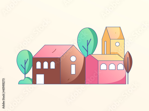 House building vector concept operation hand drawn illustration 