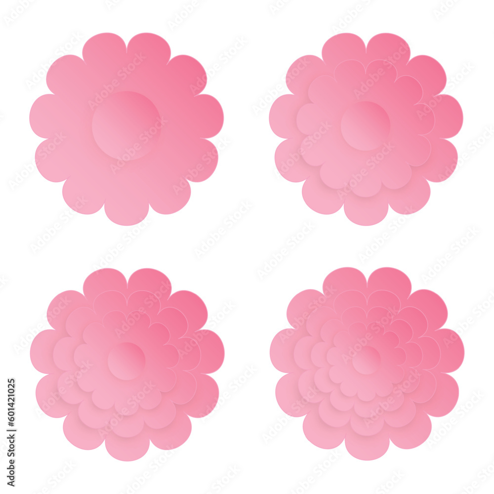 Flower, Element of floral paper cut. Paper cut of flower shape. Icon of valentine day, gift, ornament, love and spring symbol. Illustration of floral. Flower, Element of floral paper cut. Paper cut of flower shape. Icon of valentine day, gift, ornament, love and spring symbol. Illustration of floral.