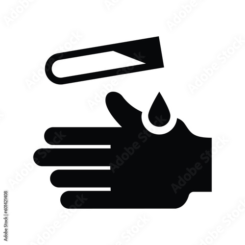 acid or corrosive, danger, hand, vector illustration 