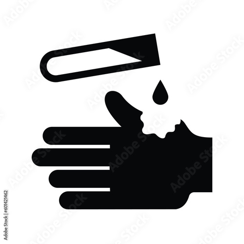 acid or corrosive, danger, hand, vector illustration 