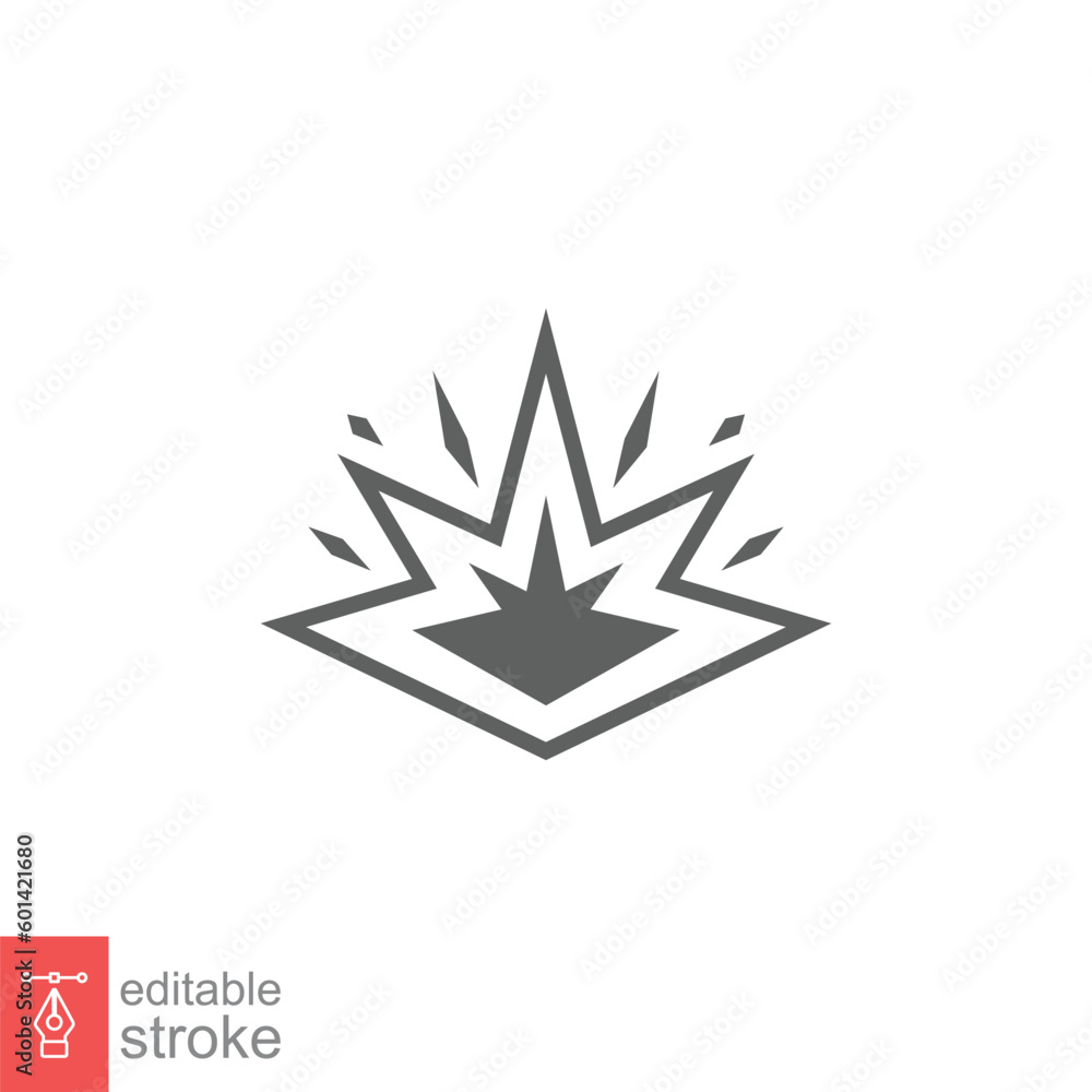Explosion icon. Simple outline style. Blast, dynamite, fire, spark, demolition, explosive concept. Line symbol. Vector symbol illustration isolated on white background. Editable stroke EPS 10. Explosion icon. Simple outline style. Blast, dynamite, fire, spark, demolition, explosive concept. Line symbol. Vector symbol illustration isolated on white background. Editable stroke EPS 10.