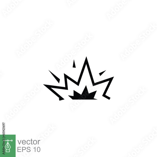 Explosion icon. Simple outline style. Blast, dynamite, fire, spark, demolition, explosive concept. Line symbol. Vector symbol illustration isolated on white background. EPS 10.