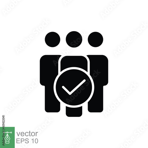 Eligible icon. Simple solid style. Able, adept, adequate, capable, people, group, business concept. Black silhouette, glyph symbol. Vector symbol illustration isolated on white background. EPS 10.