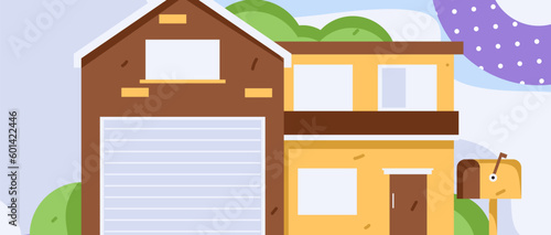 House building vector concept operation hand drawn illustration
