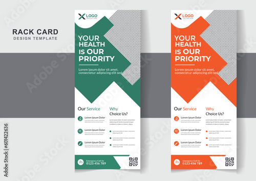 Health care rack card or dl flyer design editable templates