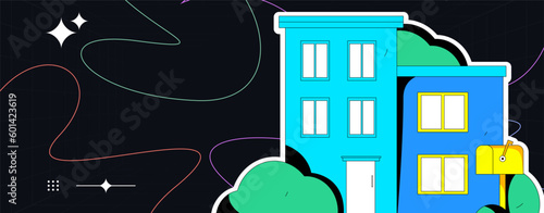 House building vector concept operation hand drawn illustration
