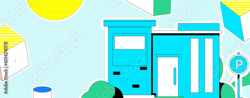 House building vector concept operation hand drawn illustration
