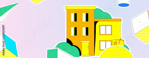 House building vector concept operation hand drawn illustration
