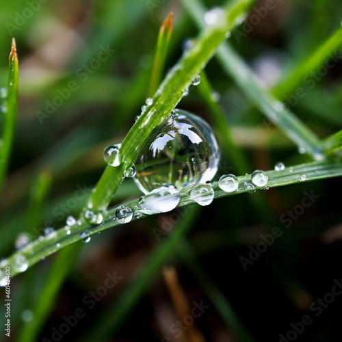 water drop on green leaf