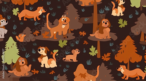 Seamless pattern of cute animal