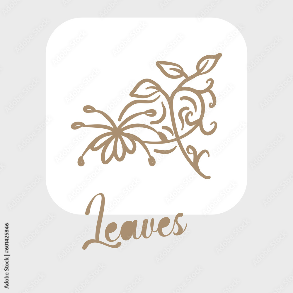outline leaves, line leaf and line art leaf for wedding invitation, line leaf, line leaves icon