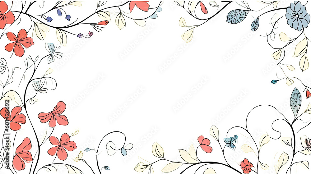 Simple blank postcard with a colorful flower Simple blank postcard with a colorful flower