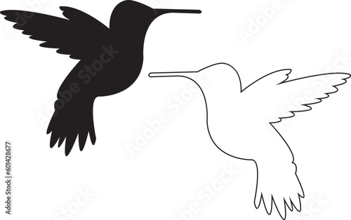 Simple Black two birds of Hummingbird svg vector cut file cricut silhouette design for all