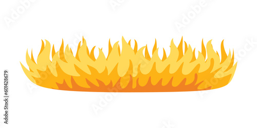 Fire Flame isolated on white background vector. Fire flame flat cartoon style. design element vector illustration