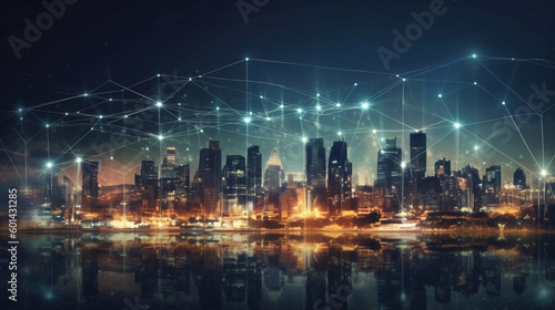 smart city and communication network. Generative ai