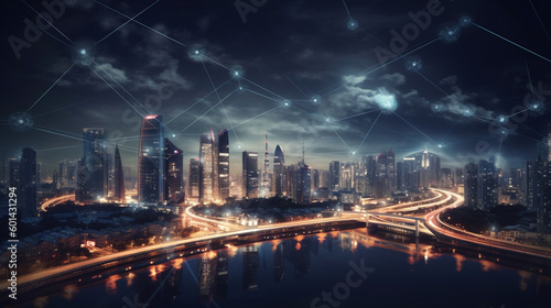 smart city and communication network. Generative ai