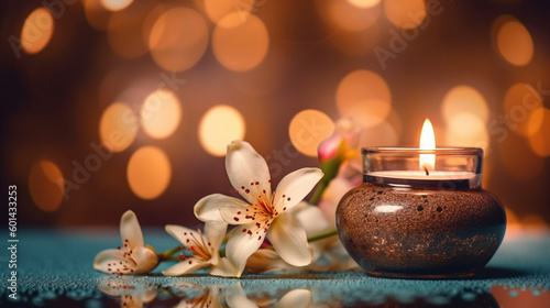 candlelight romantic moment with flowers
