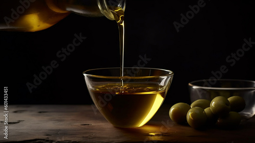 poured extra virgin olive oil. Generative ai