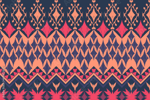 Ethnic Figure aztec embroidery style. Geometric ikat oriental traditional art pattern.Design for ethnic background,wallpaper,fashion,clothing,wrapping,fabric,element,sarong,graphic,vector illustration