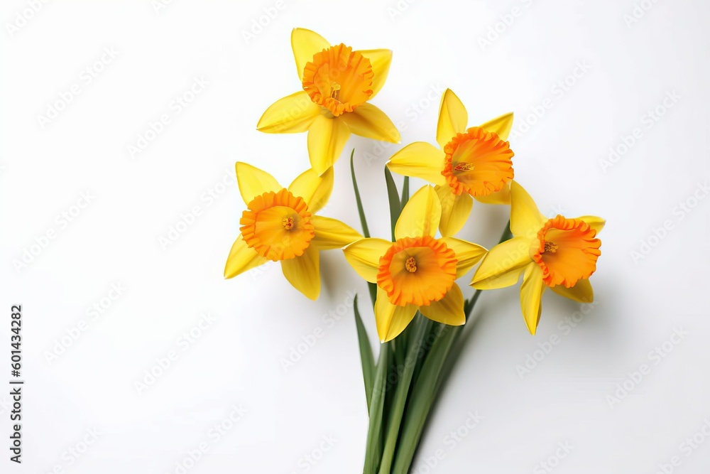 Obraz premium daffodils on white