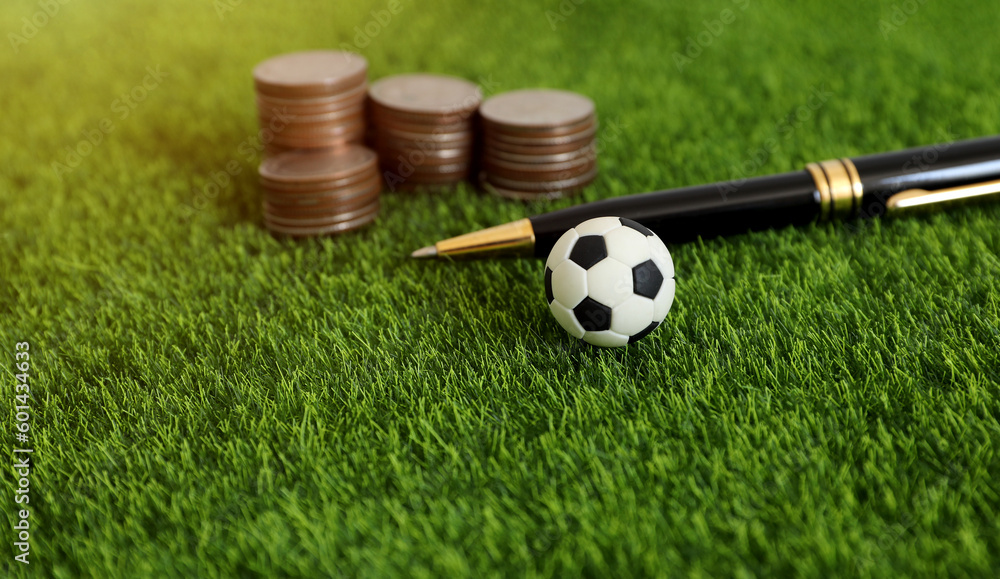 Obraz premium business in football club and soccer team manager, online sport betting concept