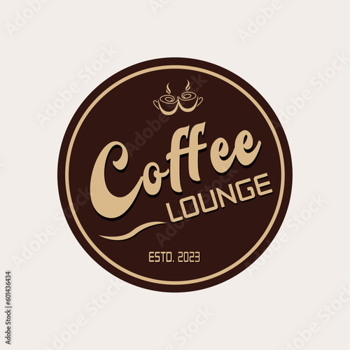 Coffee Lounge badge type logo concept