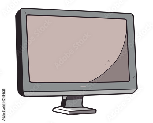 Modern computer monitor with wide screen display