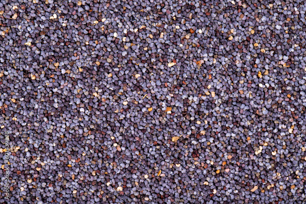 Blue poppy seeds. Spices concept. Background made of blue poppy seeds. Top view Blue poppy seeds. Spices concept. Background made of blue poppy seeds. Top view