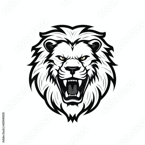 lion mascot head face illustration wild animal design vector symbol emblem icon silhouette king power sign