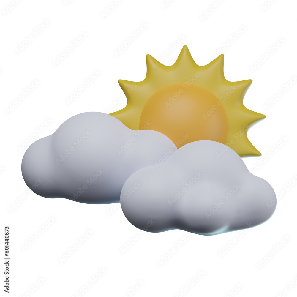3D Sunny Cloud Illustration 3D Sunny Cloud Illustration
