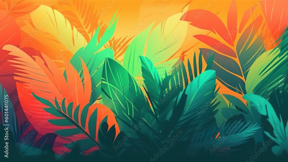 Exotic abstract background inspired by the jungle