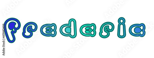Frederic - light blue and blue color - male name - ideal for websites, emails, presentations, greetings, banners, cards, books, t-shirt, sweatshirt, prints	
